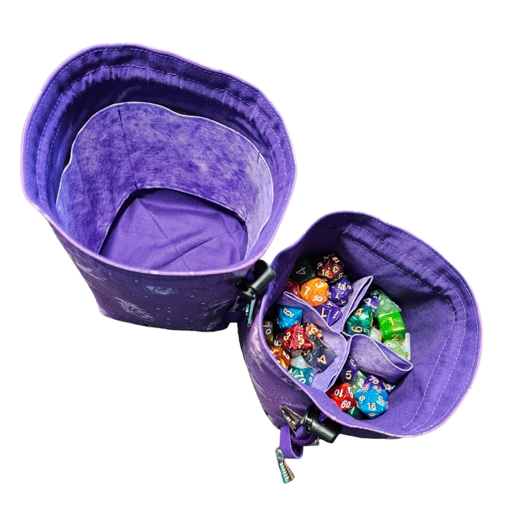 Kobold Chaos Dice Bags-interior pockets, purple